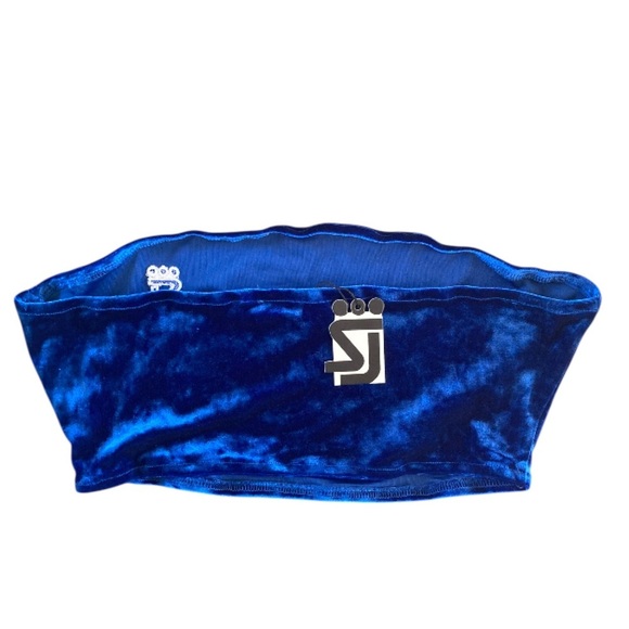 Shane Justin Velvet Bandeau Top in Cobalt Blue NWT size XL - Picture 4 of 5